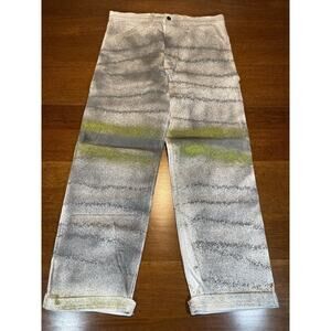 custom glitter painted Levis Skateboarding Collection white work pants jeans